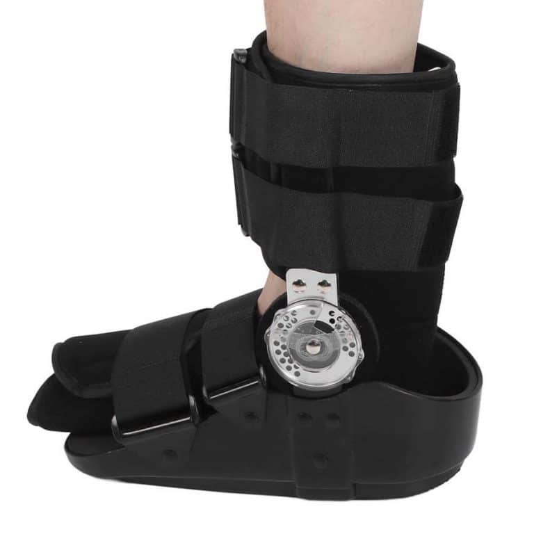 Ankle protection boot with three Velcro straps.